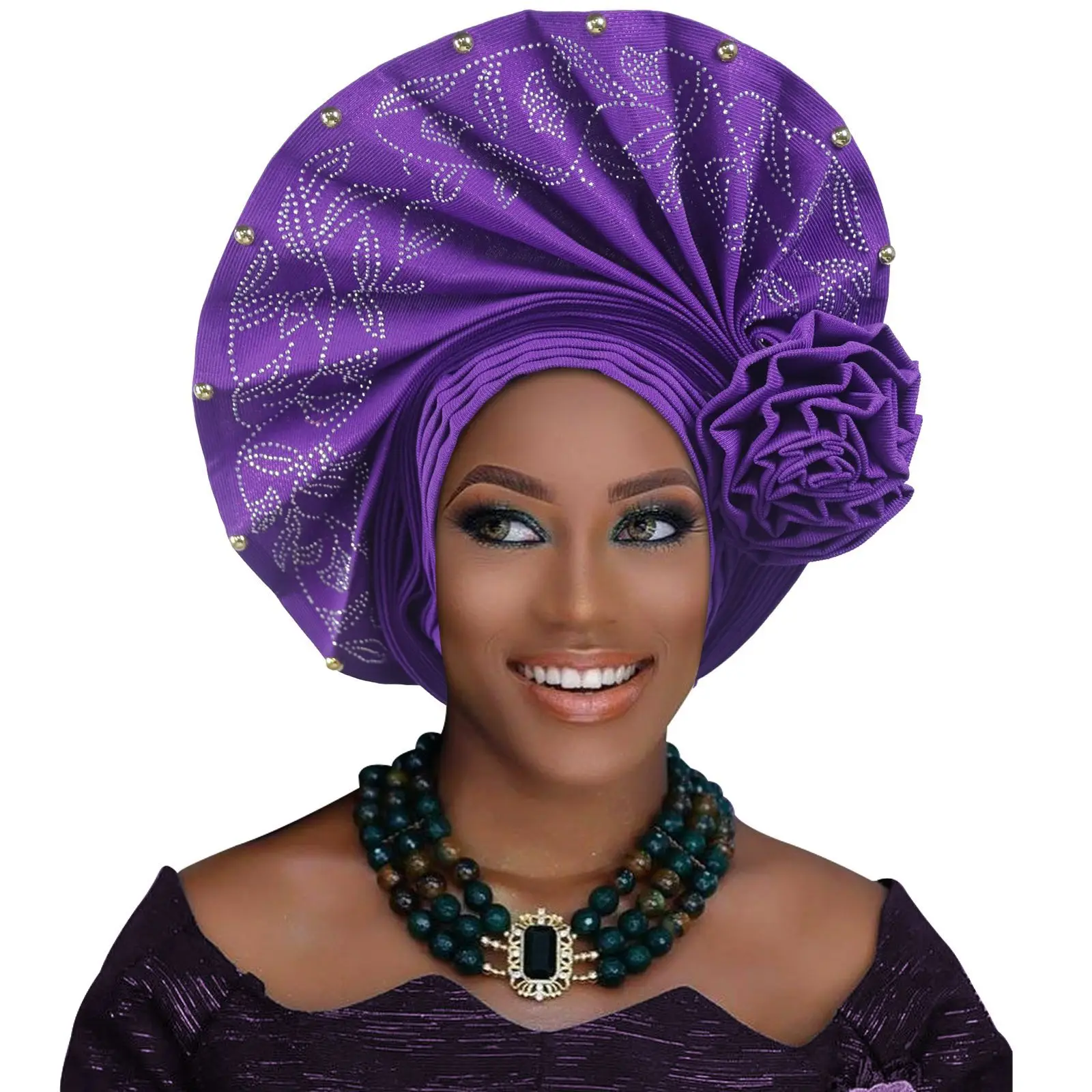 New Arrival Solid Gele Headtie With Shiny Rhinestone And Flower Decor Auto Turban Cap For African Women Wedding Party Headwear
New Arrival Solid Gele Headtie With Shiny Rhinestone And Flower Decor Auto Turban Cap For African Women Wedding Party Headwear