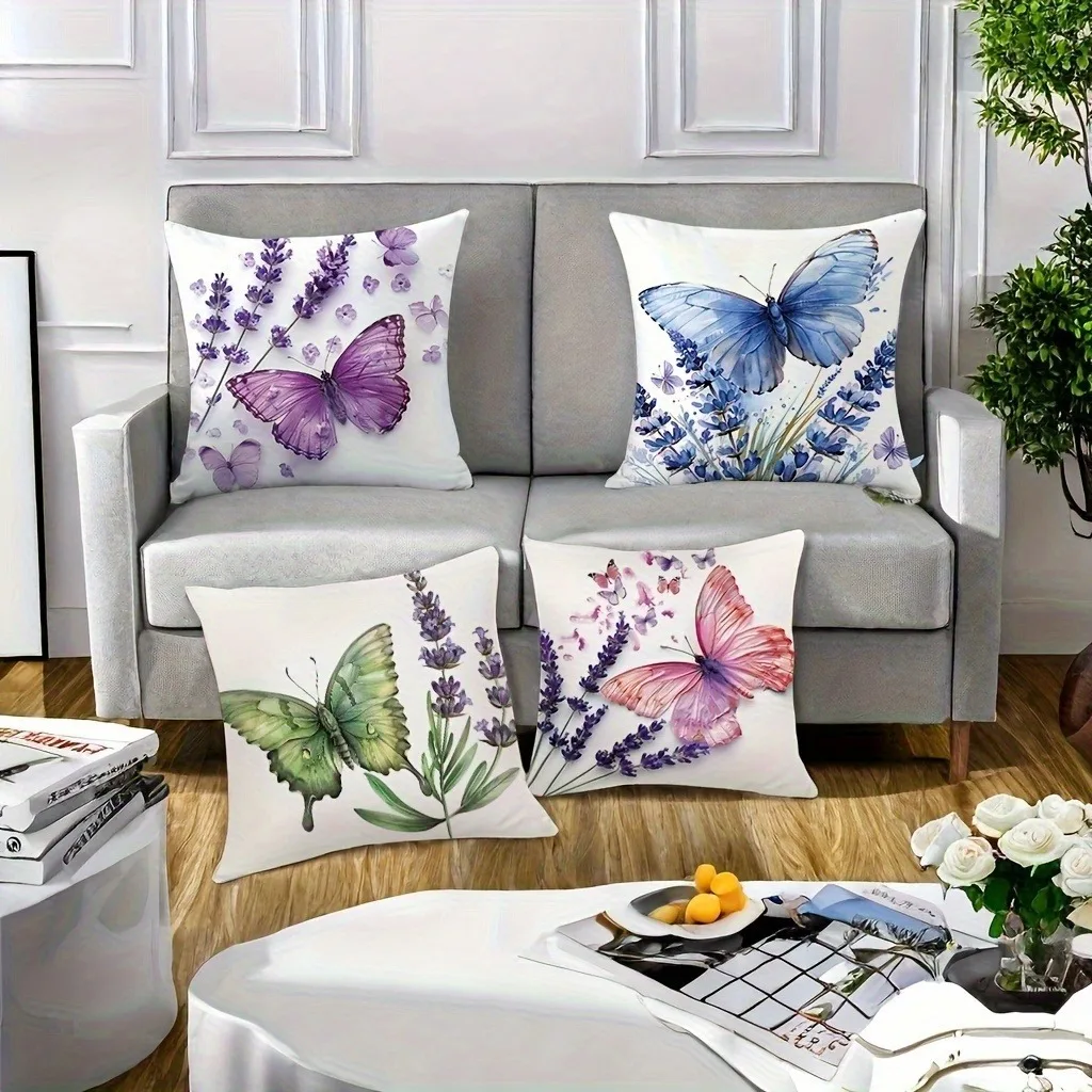 Vibrant Lavender & Butterfly Pillowcase: Watercolor Floral Pattern Cushion Cover for Serene Nature-Inspired Home Sofa Decor
Vibrant Lavender & Butterfly Pillowcase: Watercolor Floral Pattern Cushion Cover for Serene Nature-Inspired Home Sofa Decor