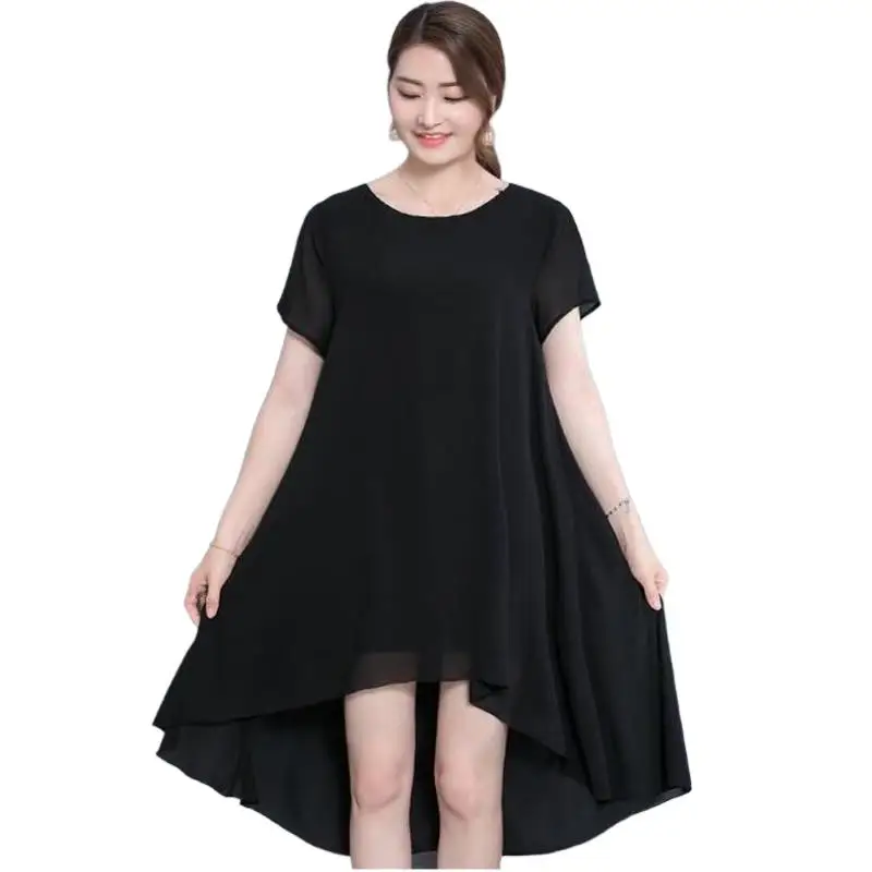 2024 Women Elegant Solid Dresses Sexy Casual Dress Short Sleeve Chiffon Summer Casual Dress black white Red 5XL 6XL Vestidos
2024 Women Elegant Solid Dresses Sexy Casual Dress Short Sleeve Chiffon Summer Casual Dress black white Red 5XL 6XL Vestidos