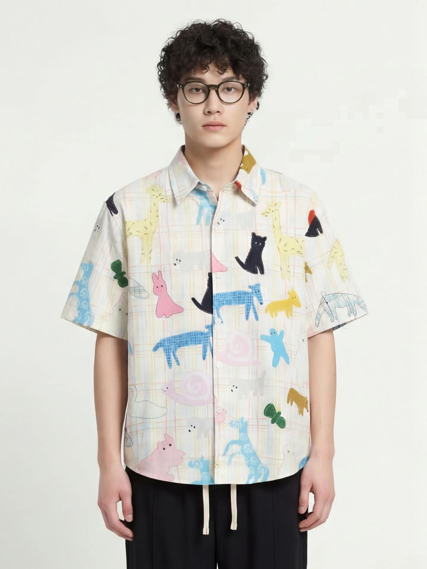 Loose ort Sve irt from Casual Sle Color Blo Print Cartoon Fun Matching Men's Breathable Polyester Summer irt
Loose ort Sve irt from Casual Sle Color Blo Print Cartoon Fun Matching Men's Breathable Polyester Summer irt