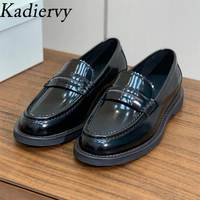 Top Quality Flat Shoes Woman Round Toe Slip-on String Bead Casual Shoes Women Genuine Leather Loafers Flat Women's Shoes
Top Quality Flat Shoes Woman Round Toe Slip-on String Bead Casual Shoes Women Genuine Leather Loafers Flat Women's Shoes