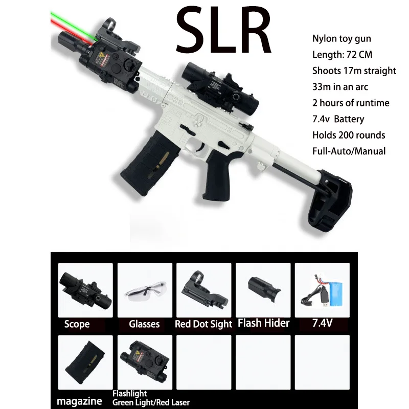 Nylon SLR Gel Blaster Toy for Family Fun Safe Eco Friendly Gel Ball Blaster for Outdoor Parent Child Games 30m Range
Nylon SLR Gel Blaster Toy for Family Fun Safe Eco Friendly Gel Ball Blaster for Outdoor Parent Child Games 30m Range