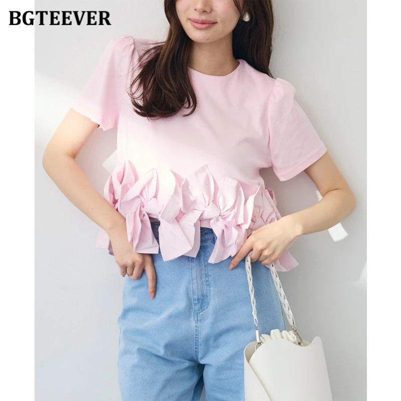 BGTEEVER Bow-tie Stretch Short-sleeved T-shirt for Women High-waisted Solid Zippered Breathable Top
BGTEEVER Bow-tie Stretch Short-sleeved T-shirt for Women High-waisted Solid Zippered Breathable Top