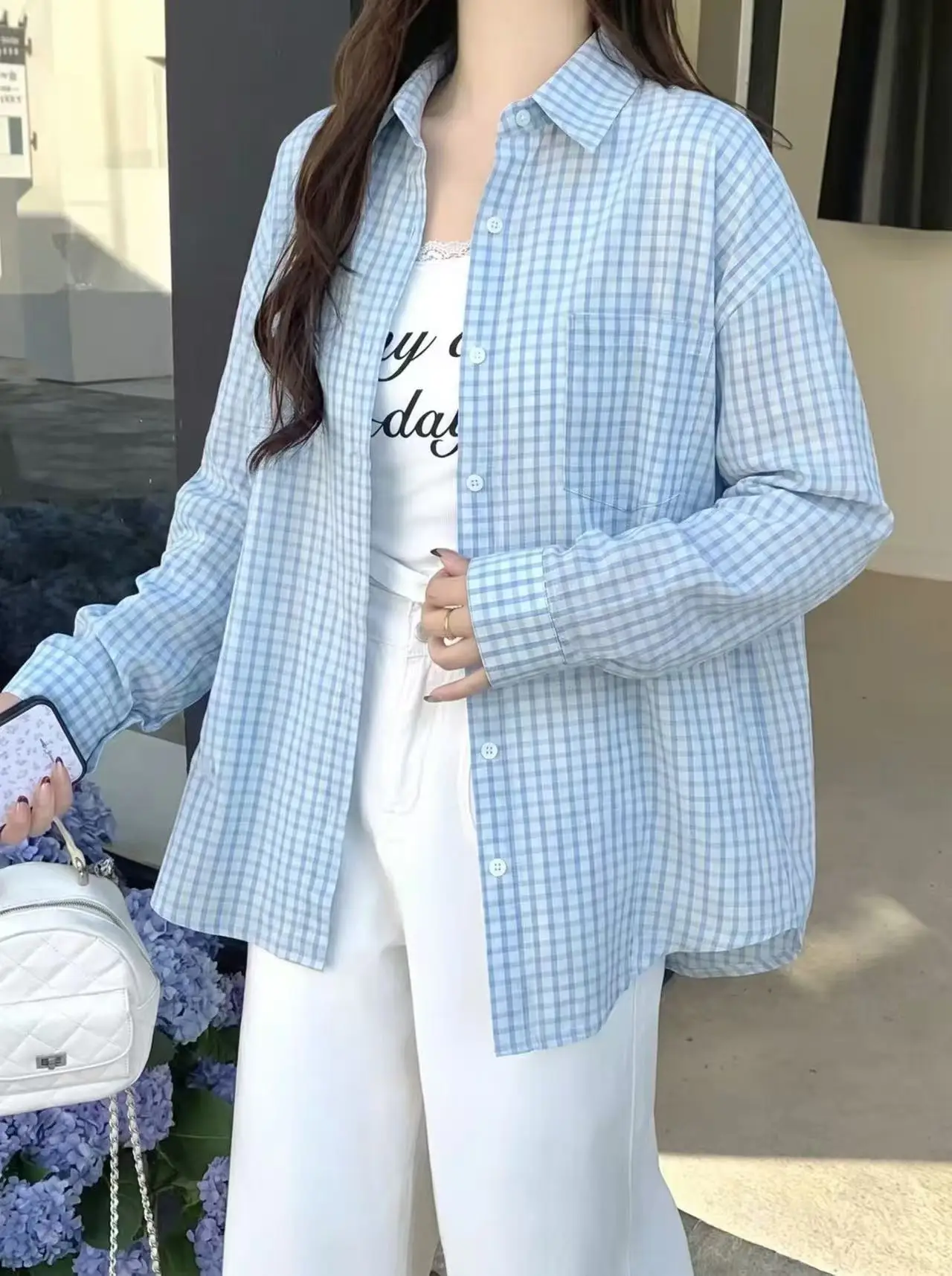 Women's Plaid Shirt Button Down Collared Long Sleeve Oversized Shirt Blouse Summer Casual Sun Cover-up Boyfriend Style
Women's Plaid Shirt Button Down Collared Long Sleeve Oversized Shirt Blouse Summer Casual Sun Cover-up Boyfriend Style
