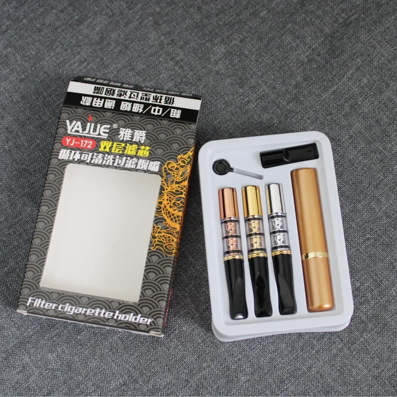 Upgraded dual core cigarette holder For Thick Thin Reduce Tar high-quality Removable to Clean Tobacco Filter Smoking Accessories
Upgraded dual core cigarette holder For Thick Thin Reduce Tar high-quality Removable to Clean Tobacco Filter Smoking Accessories