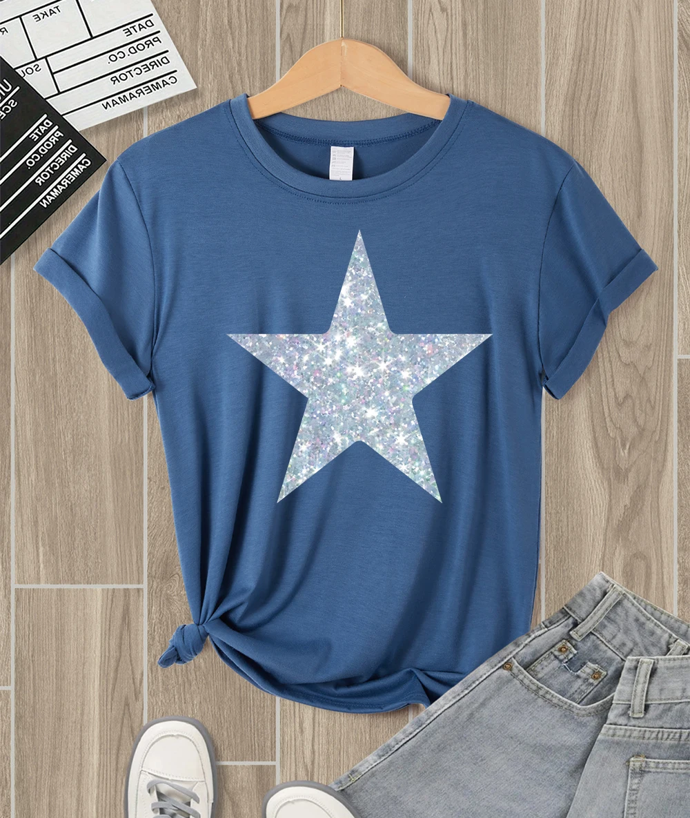 Diamond Patterned Stars Printing Womens T Shirts Soft Casual T-Shirt O-Neck All-Match Top Summer Hip Hop Woman Sportswear
Diamond Patterned Stars Printing Womens T Shirts Soft Casual T-Shirt O-Neck All-Match Top Summer Hip Hop Woman Sportswear