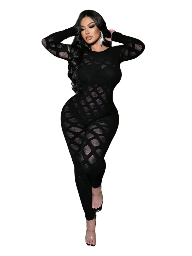 Women's Sexy Jumpsuits Black Sexy Hollow Out See Though Bodycon One Piece Long Sleeve
Women's Sexy Jumpsuits Black Sexy Hollow Out See Though Bodycon One Piece Long Sleeve