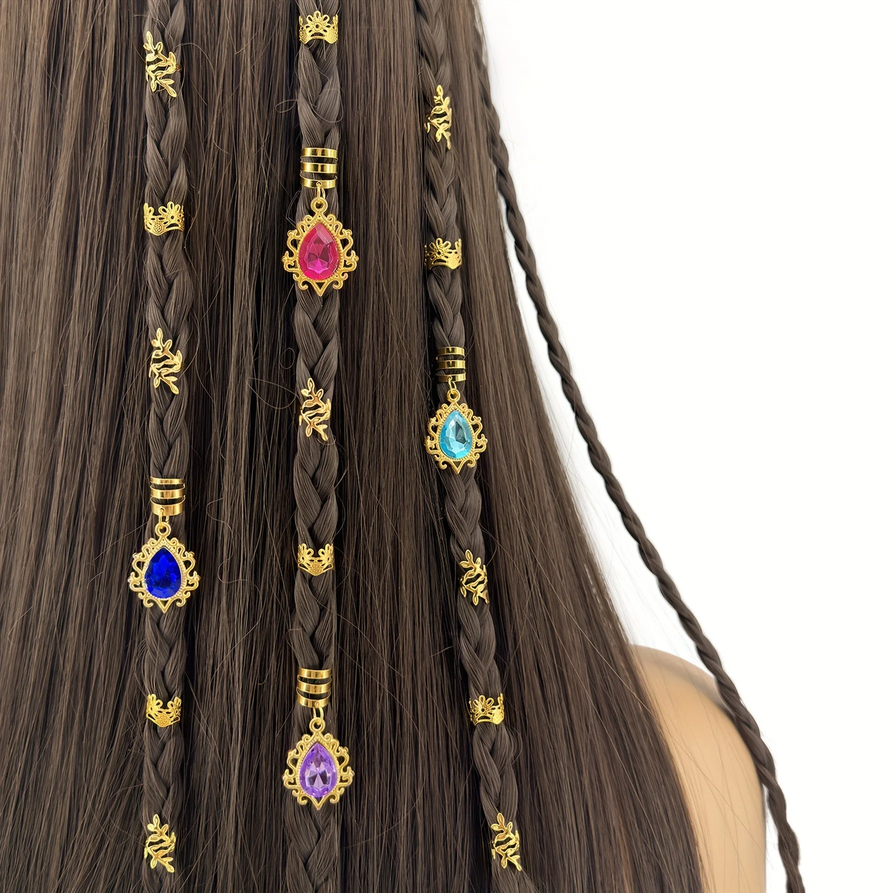 44 Pcs Bohemian Metal Hair Clasp Simple Temperament Gemstone Braid Hair Ring Set
44 Pcs Bohemian Metal Hair Clasp Simple Temperament Gemstone Braid Hair Ring Set