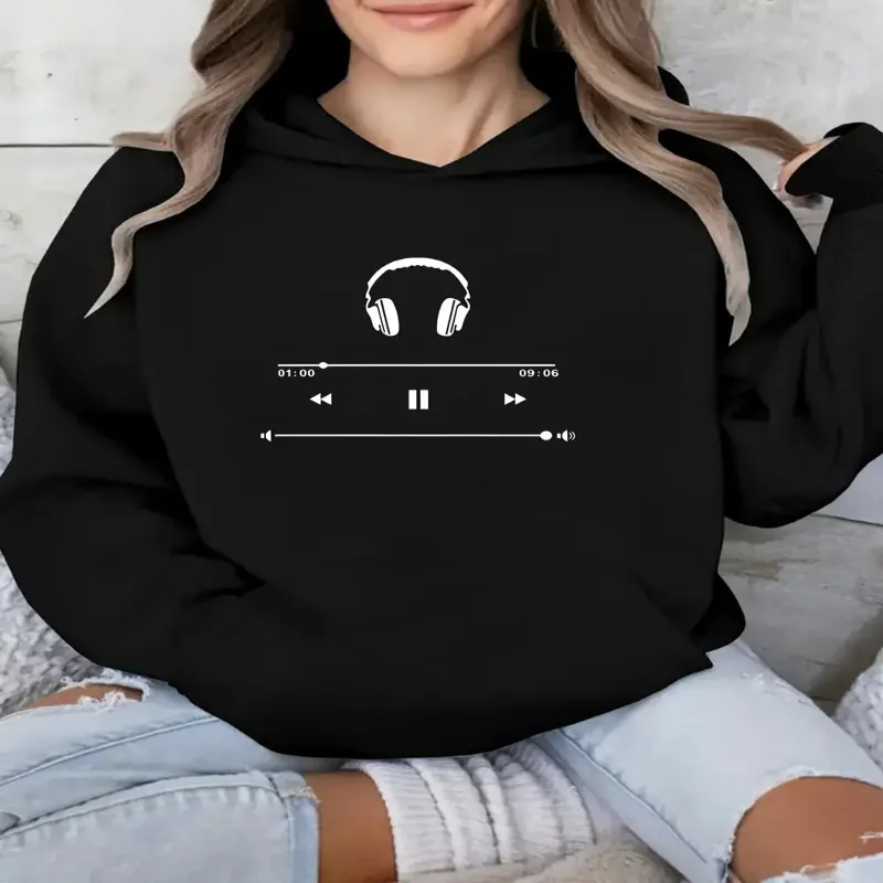 Womens Hoodie Creative Music Graphic Kangaroo Pocket Streetwear Casual Long Sleeve Sweatshirt Fall Winter Comfortable Daily Wear
Womens Hoodie Creative Music Graphic Kangaroo Pocket Streetwear Casual Long Sleeve Sweatshirt Fall Winter Comfortable Daily Wear