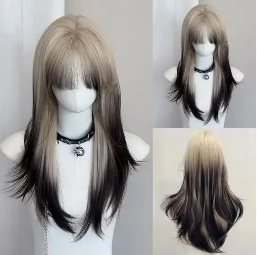 Ombre Blonde Black Synthetic Layered Wig for Lolita Cosplay Daily Party Women Long Straight Wig with Bangs
Ombre Blonde Black Synthetic Layered Wig for Lolita Cosplay Daily Party Women Long Straight Wig with Bangs
