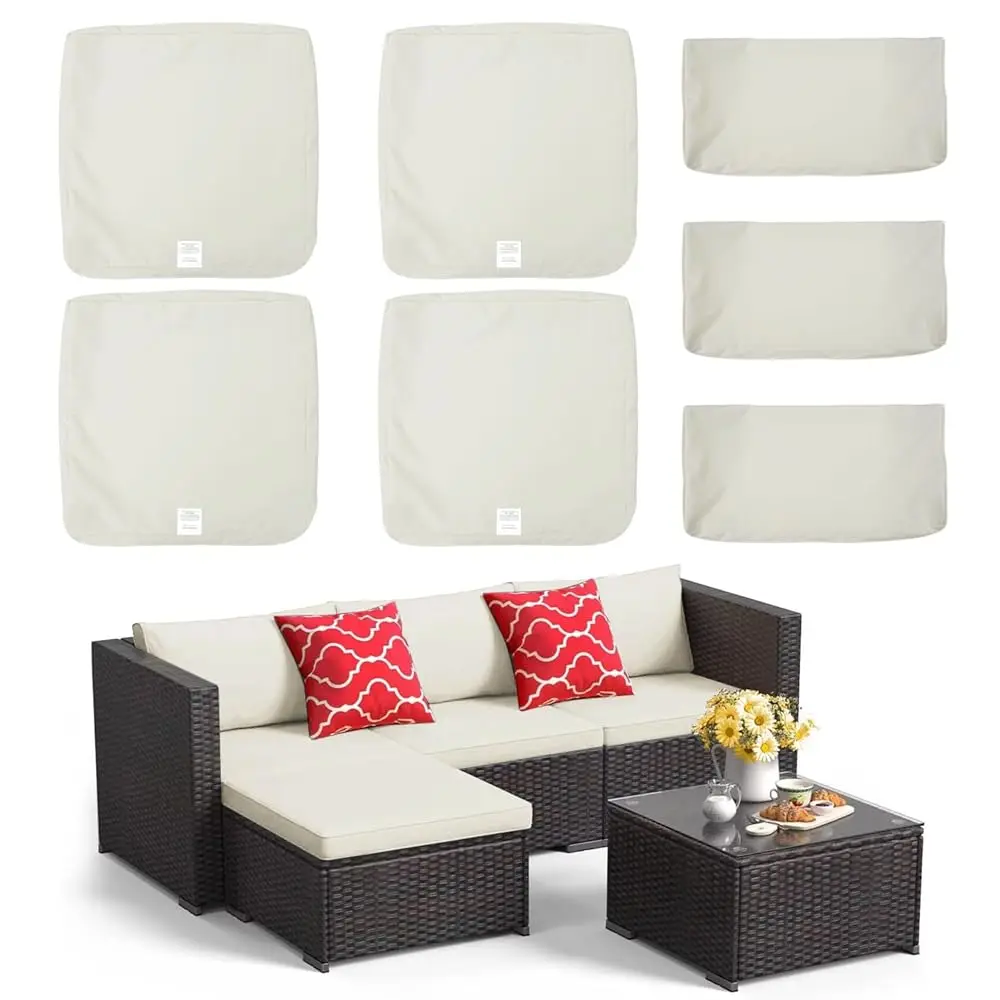 7Pa Outdoor Patio Seat And Ba Cushions Replacement Covers Fit For 3/5 Pieces 4-Seater Wicker Rattan Furniture Conversation Set
7Pa Outdoor Patio Seat And Ba Cushions Replacement Covers Fit For 3/5 Pieces 4-Seater Wicker Rattan Furniture Conversation Set