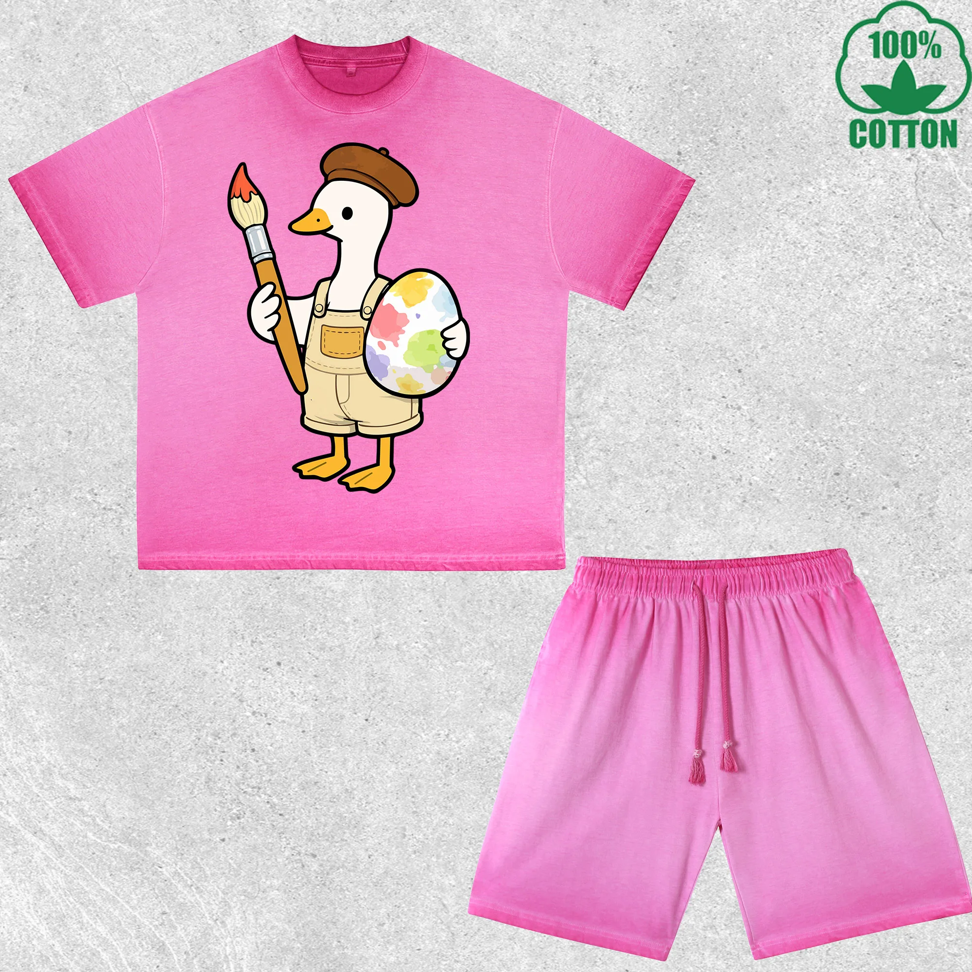 Easter Silly Goose Printed Dirty Wash T-Shirt Shorts Set Multicolor Combo Loose Trendy Fashionable 100%Cotton Short Value Pack
Easter Silly Goose Printed Dirty Wash T-Shirt Shorts Set Multicolor Combo Loose Trendy Fashionable 100%Cotton Short Value Pack