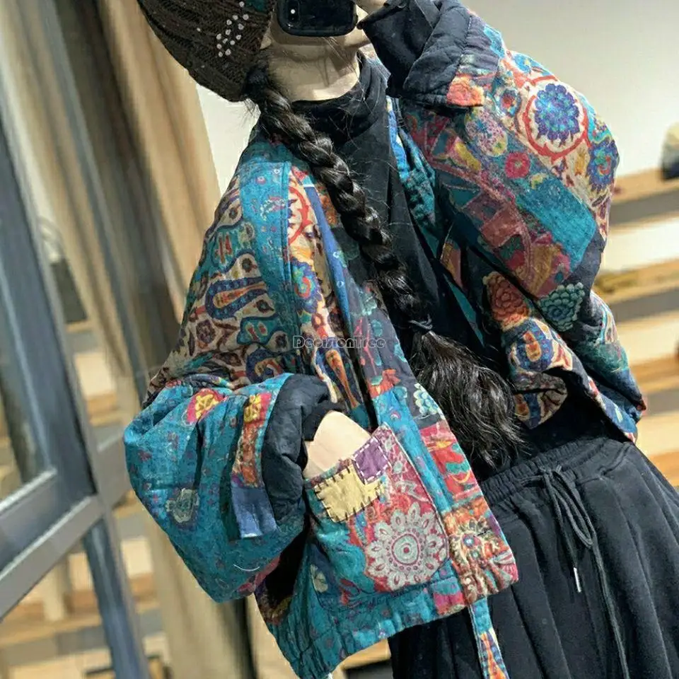 2025 chinese original national style fashion vintage women winter coat top printed loose cotton thicked daily casual jacket g455
2025 chinese original national style fashion vintage women winter coat top printed loose cotton thicked daily casual jacket g455