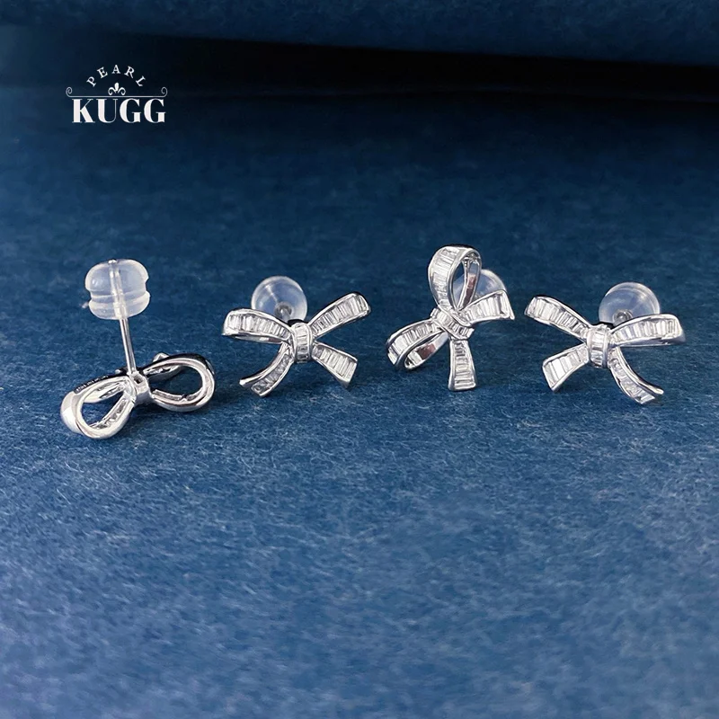 KUGG 100% 18K White/Rose Gold Earrings Romantic Bowknot Shape Real Natural Diamond Stud Earrings for Women High Birthday Gift
KUGG 100% 18K White/Rose Gold Earrings Romantic Bowknot Shape Real Natural Diamond Stud Earrings for Women High Birthday Gift