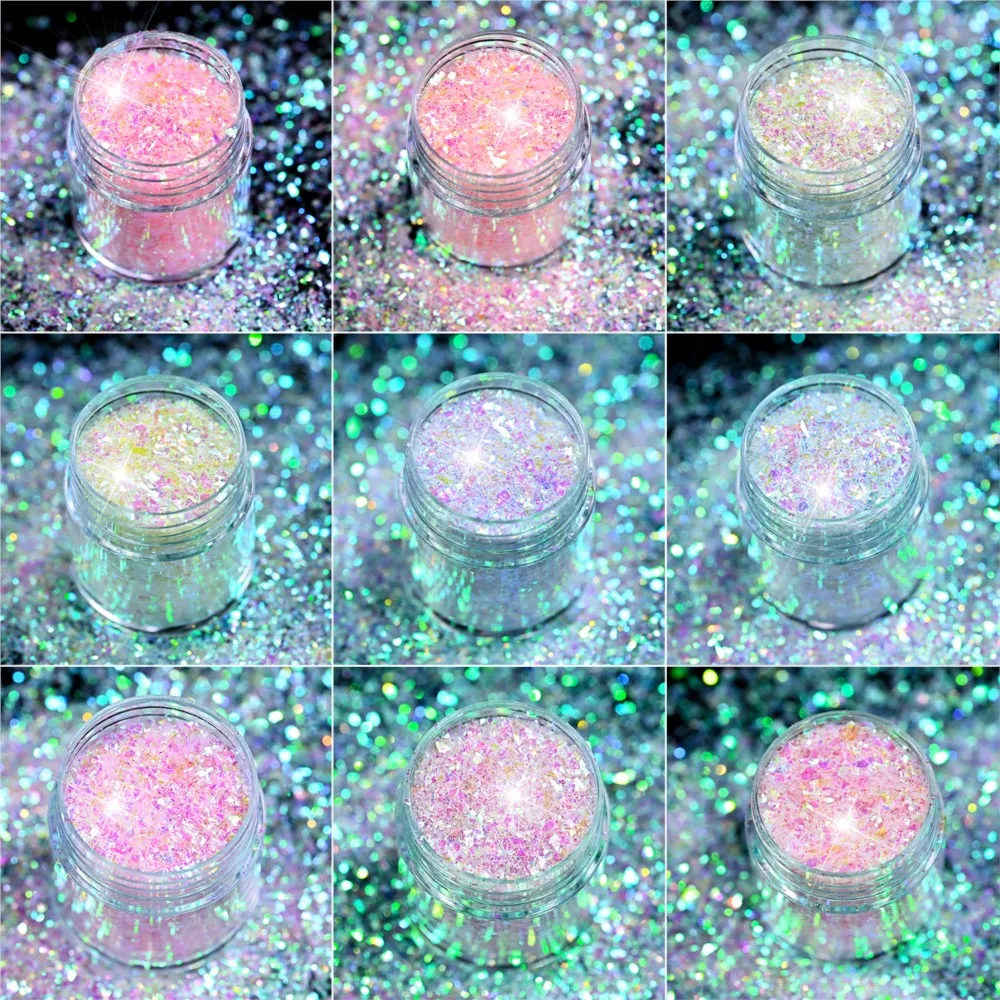 9Jars Iridescent Mermaid Glitter Nail Flakes Power 3D Ultra-thin Irregular Glass Nail Flakes 9colors Rainbow Nail Pigments D$4
9Jars Iridescent Mermaid Glitter Nail Flakes Power 3D Ultra-thin Irregular Glass Nail Flakes 9colors Rainbow Nail Pigments D$4