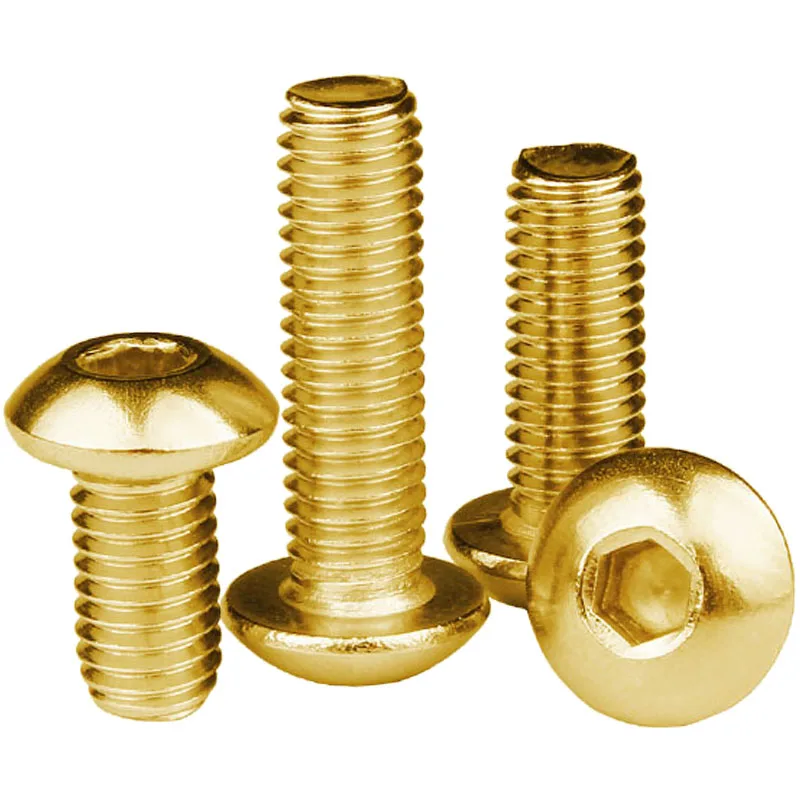20pcs-100PCS M2 M2.5 M3 M4 M5 M6 L=4-40mm gloden colour PVD ISO7380 Hex Socket Button Head Cap Screw Round / Pan Head Bolt
20pcs-100PCS M2 M2.5 M3 M4 M5 M6 L=4-40mm gloden colour PVD ISO7380 Hex Socket Button Head Cap Screw Round / Pan Head Bolt