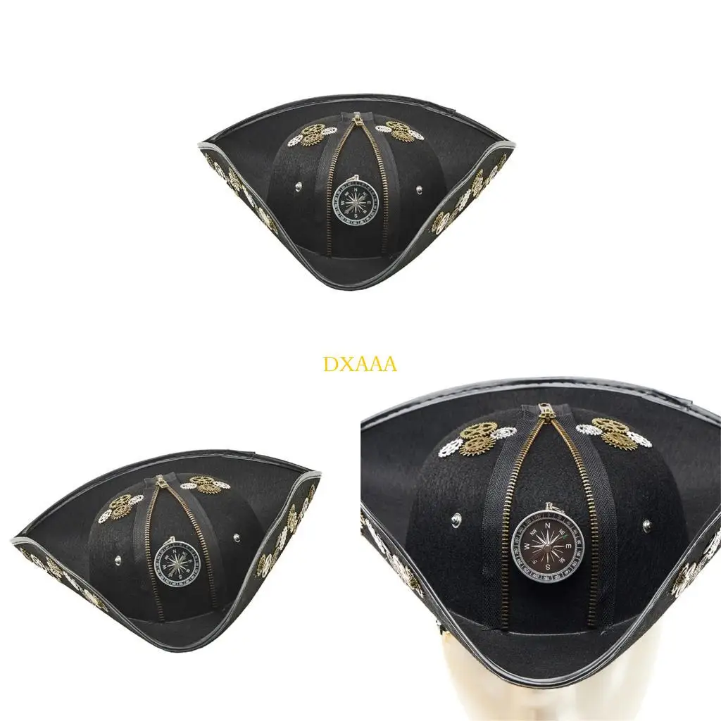 DXAA Fashionable Top Hat With Gear Zippered Pirate Tricorn Cap For Cosplay Enthusiasts Halloween Party Photo Use
DXAA Fashionable Top Hat With Gear Zippered Pirate Tricorn Cap For Cosplay Enthusiasts Halloween Party Photo Use