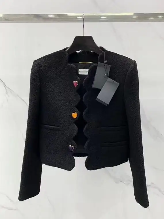 Peoq Brand Wool Blend ort Jaet Women's Sle Button Design Heart Bule Candy Color Small Fraance Wind Coat for Women 
Peoq Brand Wool Blend ort Jaet Women's Sle Button Design Heart Bule Candy Color Small Fraance Wind Coat for Women