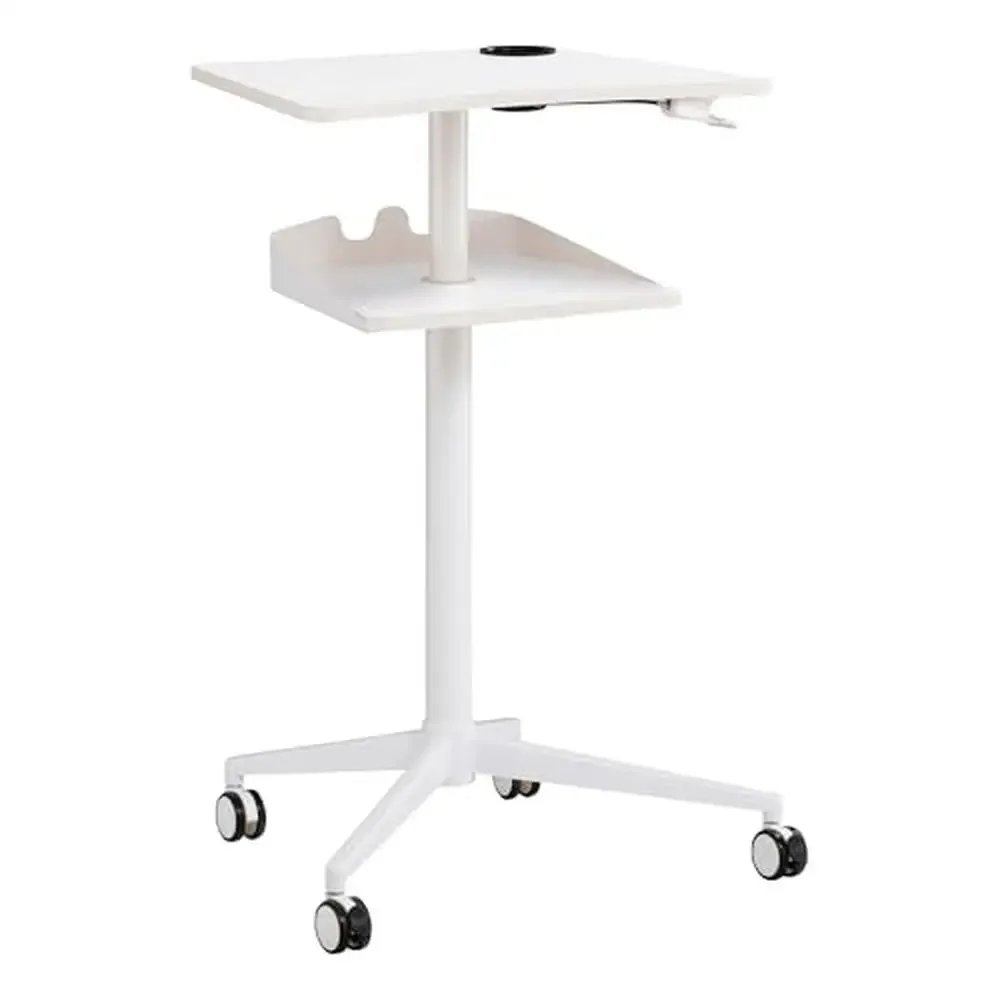 Height-Adjustable Mobile Laptop Workstation with Storage Shelf and Wheels Adjustable Stand-Up Computer Cart 22.875"D x 30.75"W 
Height-Adjustable Mobile Laptop Workstation with Storage Shelf and Wheels Adjustable Stand-Up Computer Cart 22.875"D x 30.75"W
