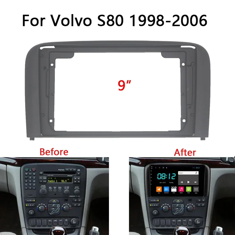 Car Radio Fascia Frame For Volvo S80 1999-2005 9" Android Stereo Dash Mount Trim Kit Black
Car Radio Fascia Frame For Volvo S80 1999-2005 9" Android Stereo Dash Mount Trim Kit Black