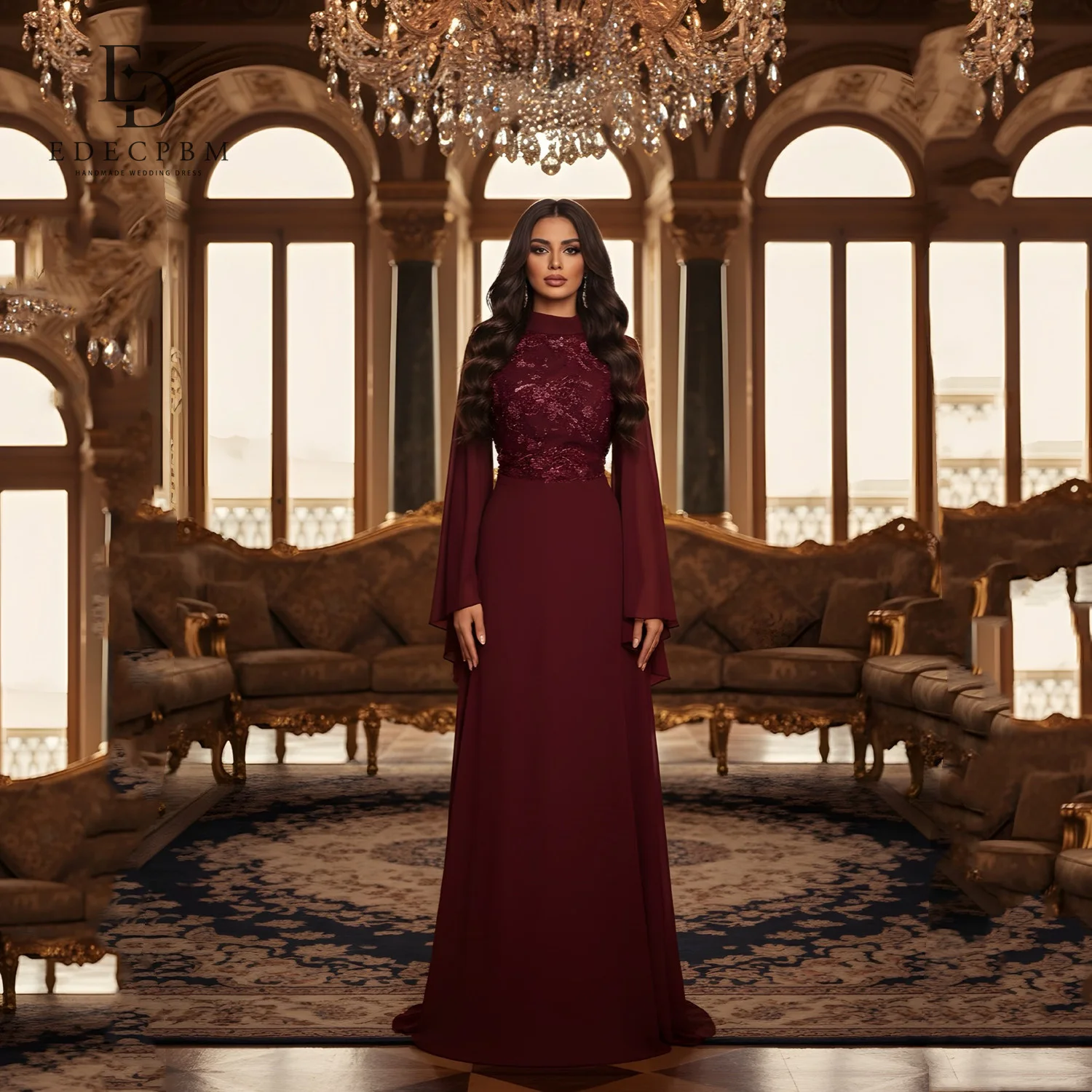 EDECPBM Элегантные вечерние платья 2025 Свадебные платья по индивидуальному заказу для вечеринок Бордовые Vestidos De Festa Женское вечернее платье из шифона
EDECPBM Элегантные вечерние платья 2025 Свадебные платья по индивидуальному заказу для вечеринок Бордовые Vestidos De Festa Женское вечернее платье из шифона