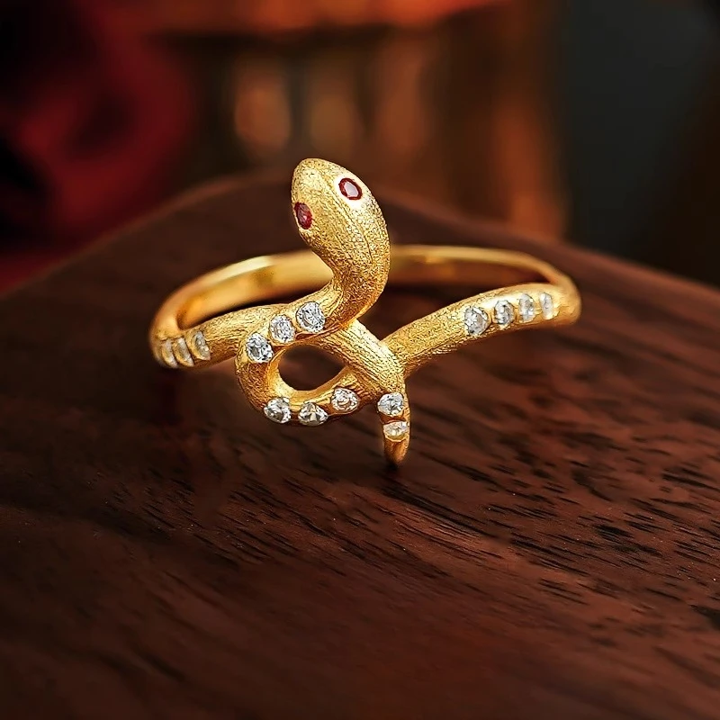 Mid Ancient Style Spirit Snake Silver Ring 925 Silver Brushed Dot Diamond Light Luxury Zodiac Women's Ring Niche 
Mid Ancient Style Spirit Snake Silver Ring 925 Silver Brushed Dot Diamond Light Luxury Zodiac Women's Ring Niche