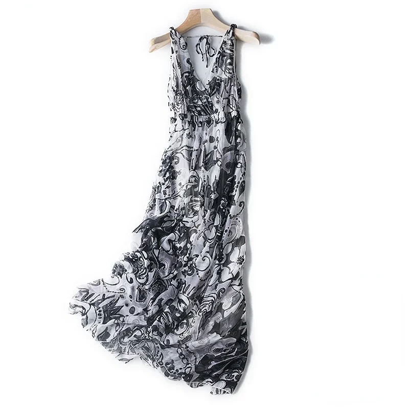 Elegant Silk Dress 2024 New Sleeveless Floral Dress High Waist Slim Deep V-neck Sexy Dress Maxi Dresses For Women Vestido Zm3229
Elegant Silk Dress 2024 New Sleeveless Floral Dress High Waist Slim Deep V-neck Sexy Dress Maxi Dresses For Women Vestido Zm3229