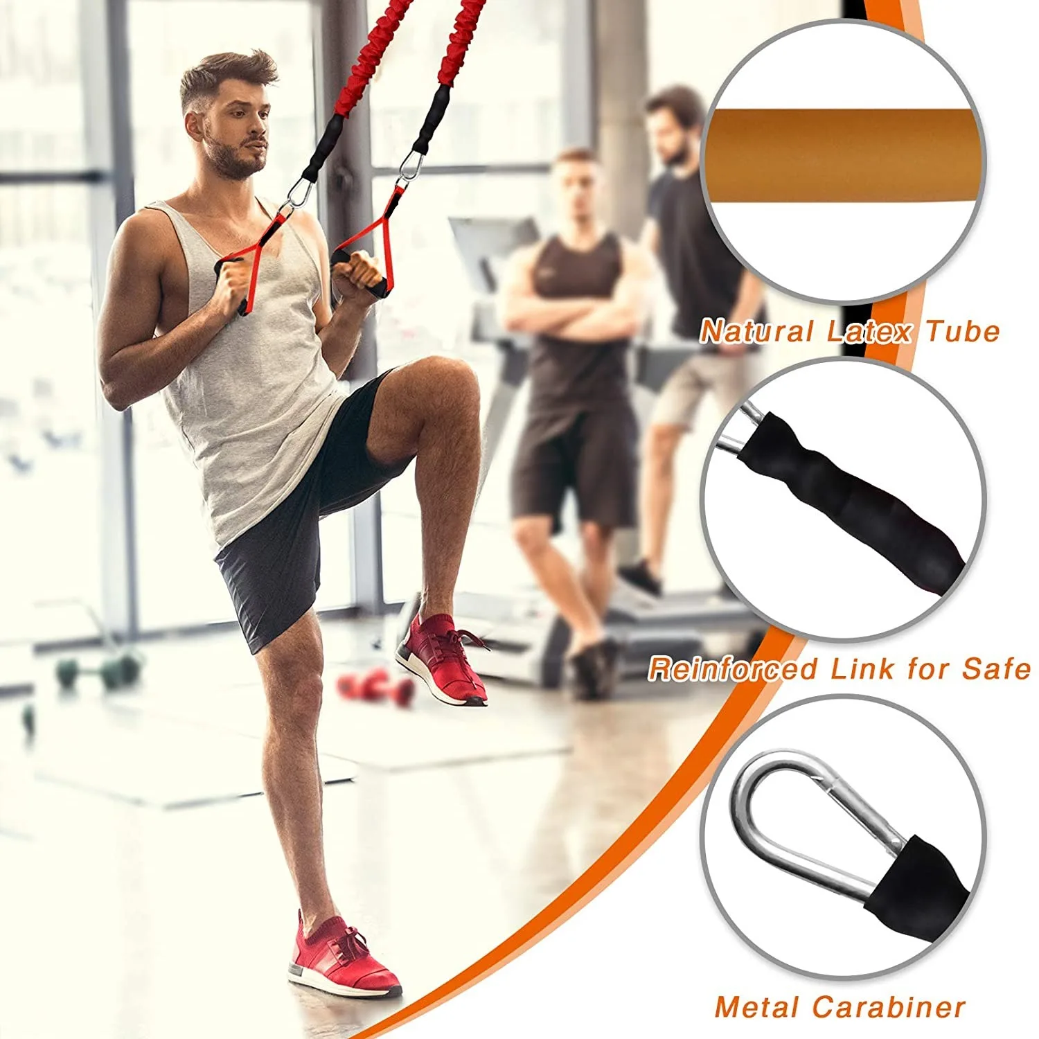 Nylon Sleeve Wrapped 150LB Latex Tube Band Set Full Body Workout Equipment
Nylon Sleeve Wrapped 150LB Latex Tube Band Set Full Body Workout Equipment