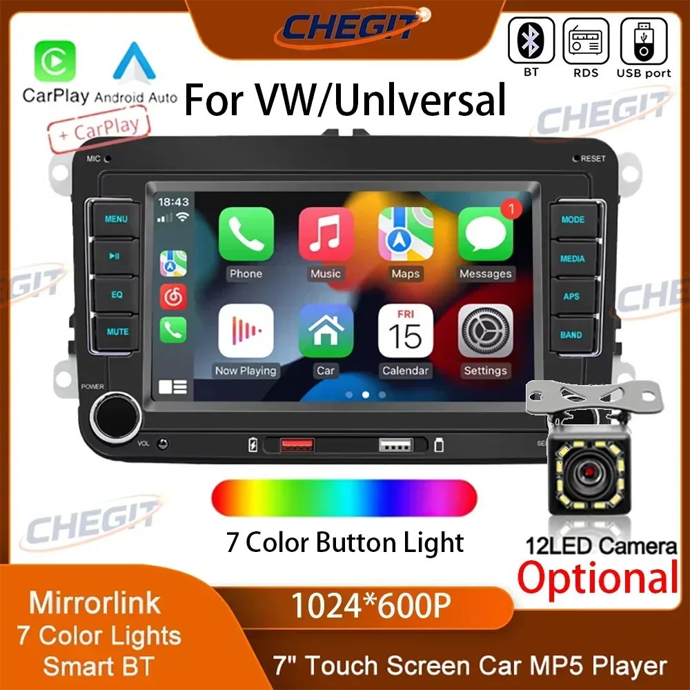 Wireless CarPlay Android Auto 7" Car Multimedia Player For VW 2 Din FM RDS Touch Screen Car Stereo Radio VW Passat Golf Caddy
Wireless CarPlay Android Auto 7" Car Multimedia Player For VW 2 Din FM RDS Touch Screen Car Stereo Radio VW Passat Golf Caddy