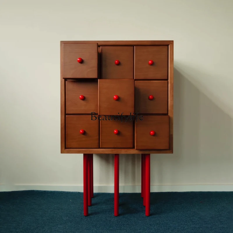 Medieval solid wood nine buckets storage side cabinet living room bedroom drawer storage storage cabinet
Medieval solid wood nine buckets storage side cabinet living room bedroom drawer storage storage cabinet