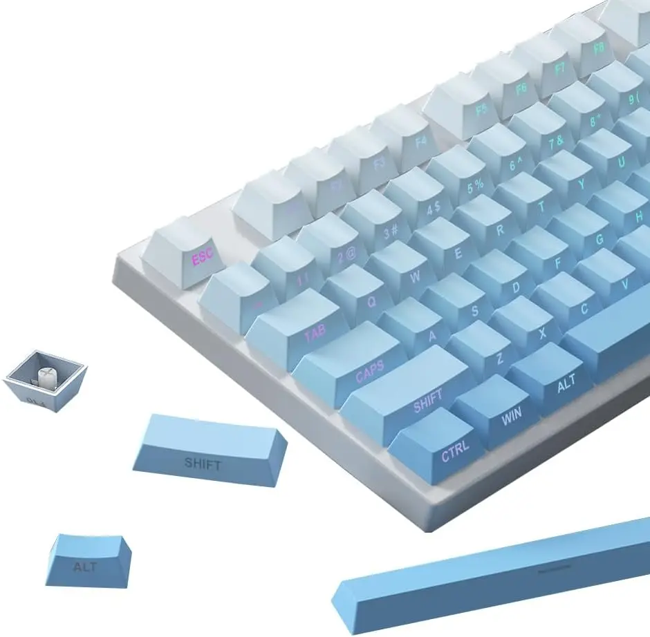 PBT Keycaps -Blue Side Print Key Cap Set Double Shot Shine Through Custom Key caps Cherry Profile 133 Keys for Mechanical
PBT Keycaps -Blue Side Print Key Cap Set Double Shot Shine Through Custom Key caps Cherry Profile 133 Keys for Mechanical