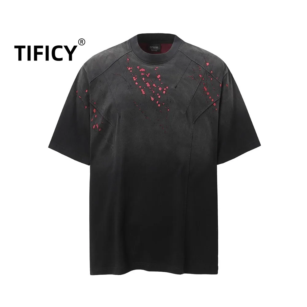 High Street Tees T Shirt Men's New Street Style Dark Ro Heavyweight Washed Cut and Eroded T-shirt Tops Short Sleeved
High Street Tees T Shirt Men's New Street Style Dark Ro Heavyweight Washed Cut and Eroded T-shirt Tops Short Sleeved