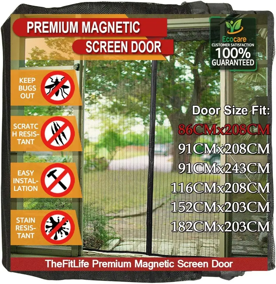 Magnetic Screen Door - Heavy Duty Mesh Curtain with Full Frame Hook and Loop Powerful Magnets That Snap Shut Automatically (3
Magnetic Screen Door - Heavy Duty Mesh Curtain with Full Frame Hook and Loop Powerful Magnets That Snap Shut Automatically (3