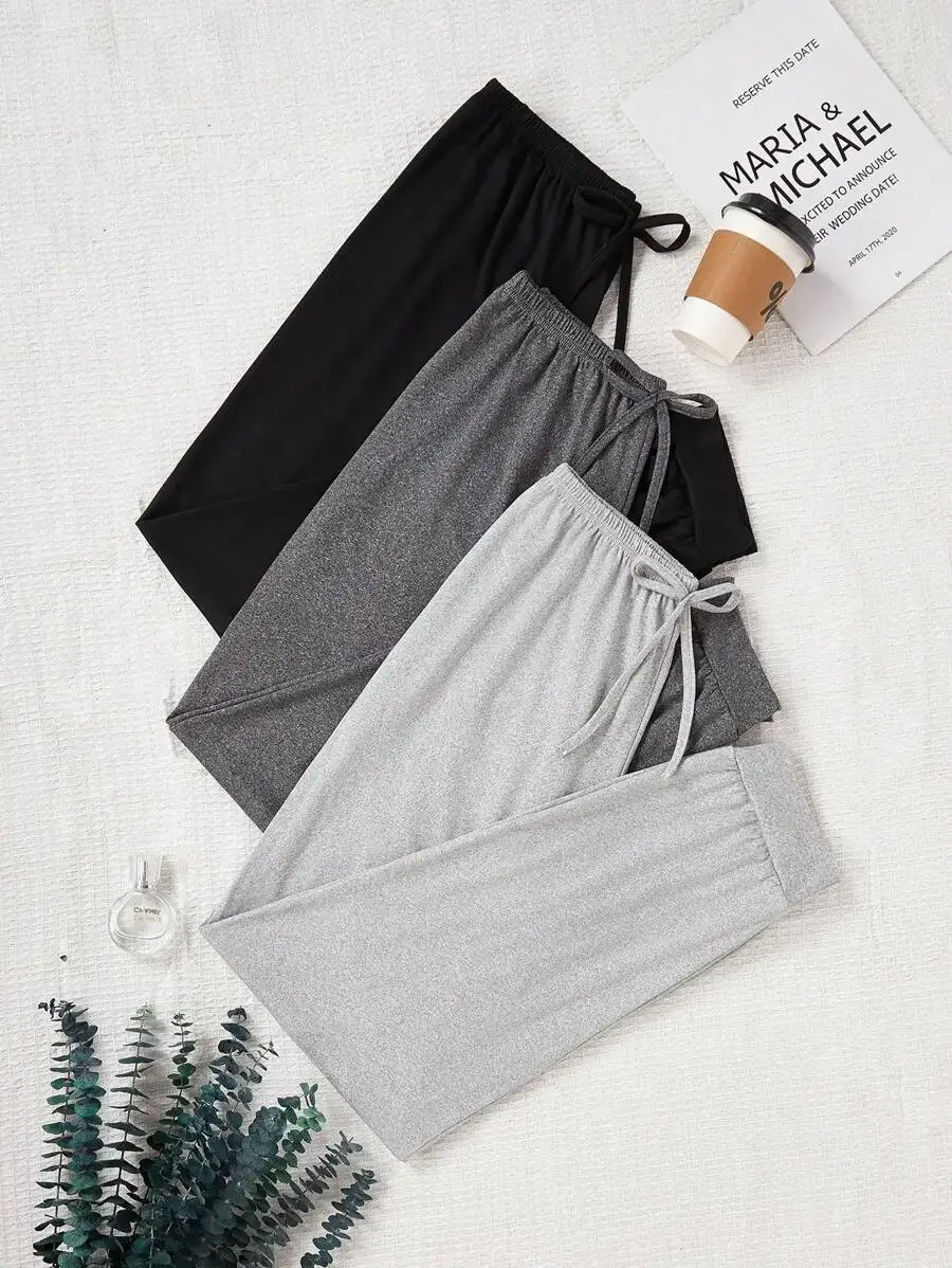 3-Pack Women's Elastic Waist Lounge Pants, Solid Color, Soft Knit, Fall Winter
3-Pack Women's Elastic Waist Lounge Pants, Solid Color, Soft Knit, Fall Winter