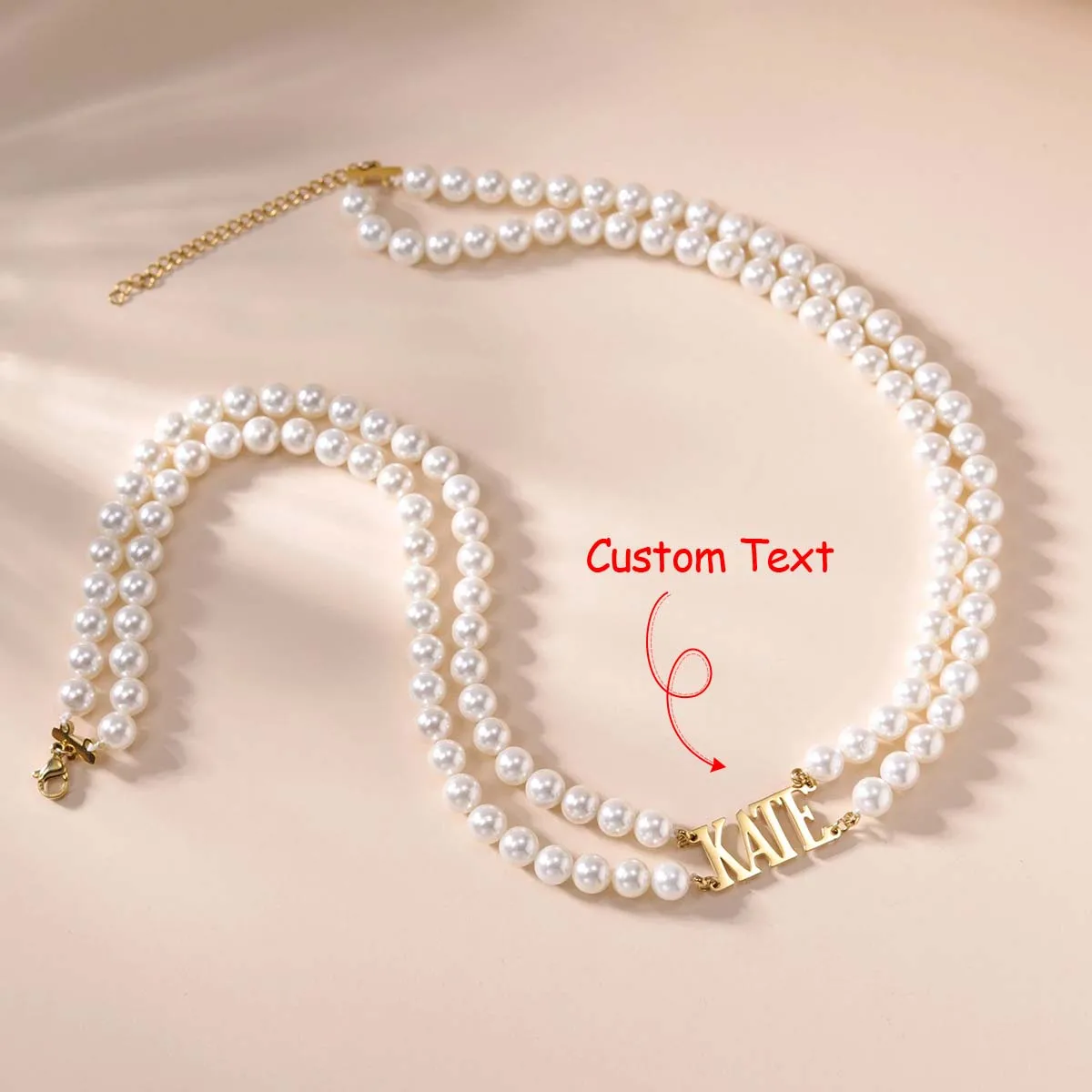 Double Layer Pearl Necklace with Name, Personalized Imitation Pearl Name Necklace, Custom Beaded Necklace Layered Gift for Her
Double Layer Pearl Necklace with Name, Personalized Imitation Pearl Name Necklace, Custom Beaded Necklace Layered Gift for Her
