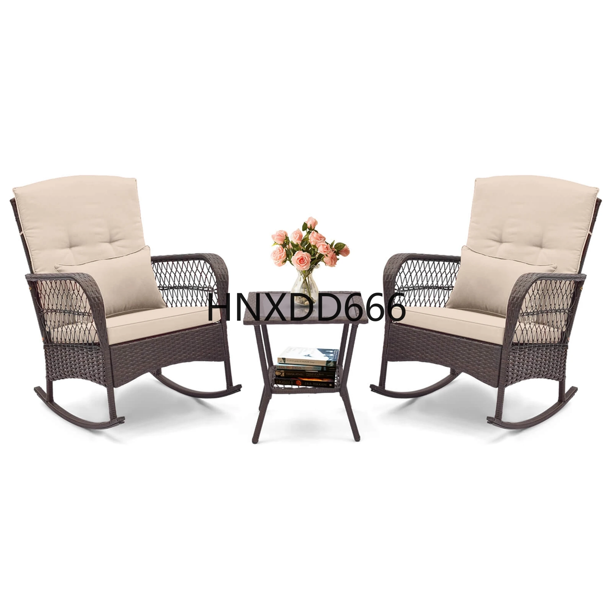 3 PCS Patio Rocker Set Outdoor Wicker Rocking Chairs with Double-Layer Coffee Table Beige
3 PCS Patio Rocker Set Outdoor Wicker Rocking Chairs with Double-Layer Coffee Table Beige
