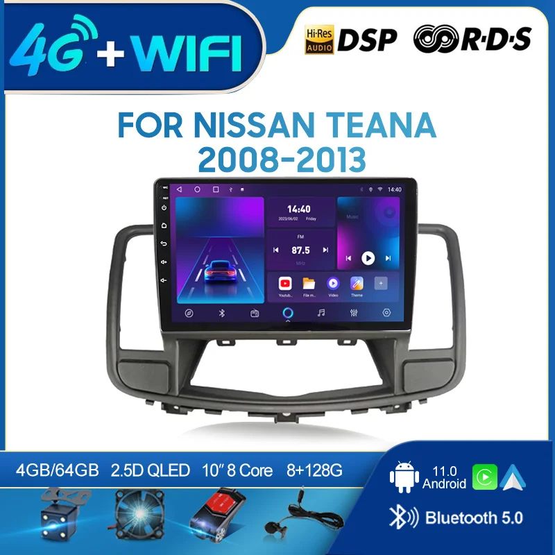 QSZN для NISSAN Teana 2008-2013 LHD 2 din Android 12,0 автомобильный радиоприемник мультимедийный видеоплеер GPS-навигация 4G Carplay головное устройство
QSZN для NISSAN Teana 2008-2013 LHD 2 din Android 12,0 автомобильный радиоприемник мультимедийный видеоплеер GPS-навигация 4G Carplay головное устройство