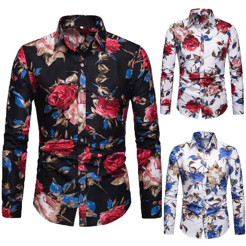 Spring And Autumn Men's Long Sleeve Flower Shirt Large Size Lapel Slim Shirt Casual Men's Printed Casual British
Spring And Autumn Men's Long Sleeve Flower Shirt Large Size Lapel Slim Shirt Casual Men's Printed Casual British