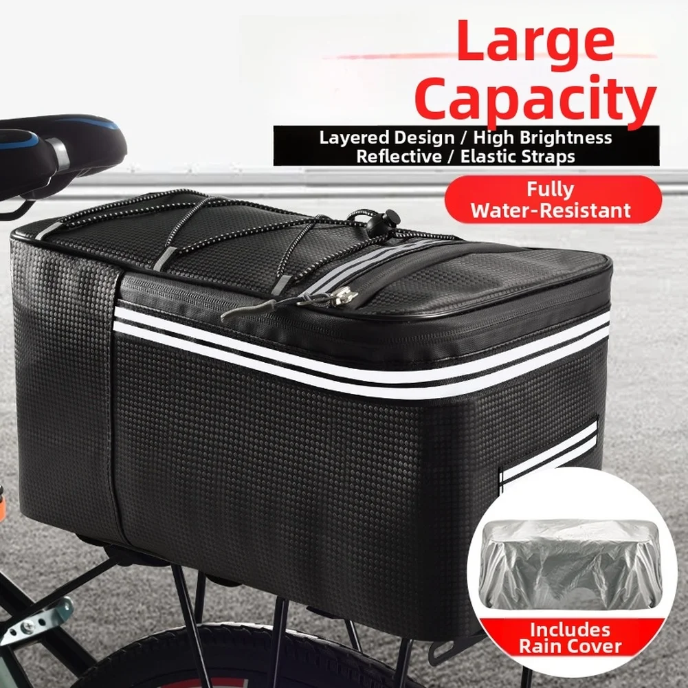 15L Large Capacity Waterproof Bicycle Rear Seat Bag Bicycle Storage Pannier With Reflective Strips Bike Cycling Accessories
15L Large Capacity Waterproof Bicycle Rear Seat Bag Bicycle Storage Pannier With Reflective Strips Bike Cycling Accessories
