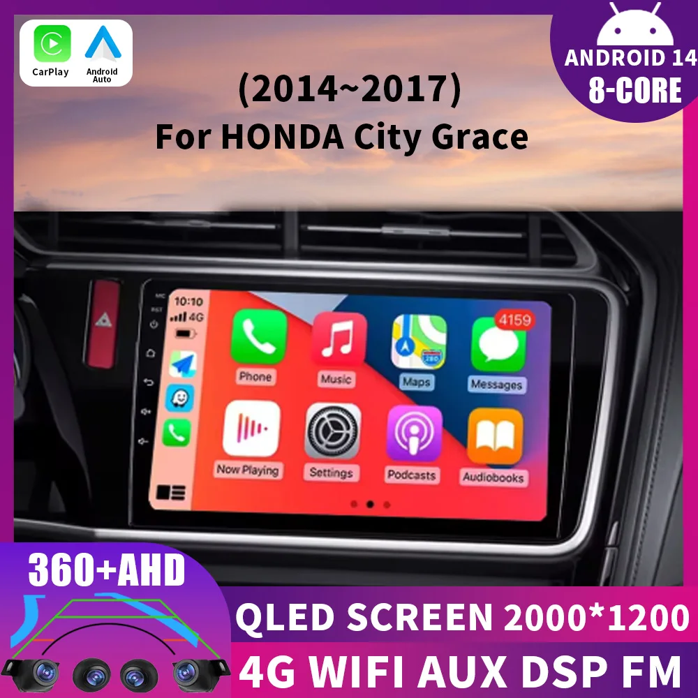 Car Radio For Honda City Grace 1 2014 - 2017 Android 14 Multimedia Video Player Navigation Stereo Head Unit GPS No 2din DVD 360
Car Radio For Honda City Grace 1 2014 - 2017 Android 14 Multimedia Video Player Navigation Stereo Head Unit GPS No 2din DVD 360