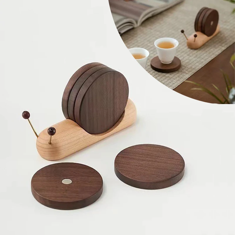 Snail Shaped Magnetic Cup Mat Creative Wooden Tea Coaster Heat Insulation Pad Anti-scorch Table Ornament Tea Tray Best Gift
Snail Shaped Magnetic Cup Mat Creative Wooden Tea Coaster Heat Insulation Pad Anti-scorch Table Ornament Tea Tray Best Gift