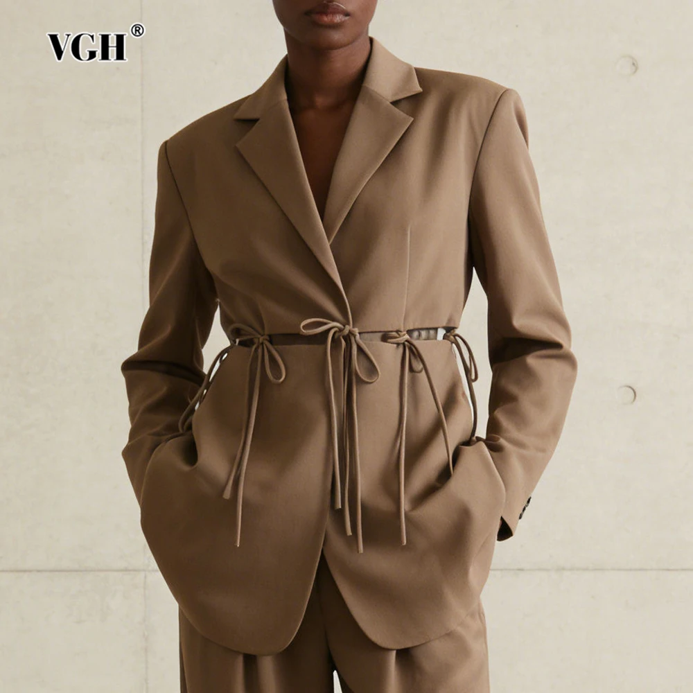 VGH Korean Style Design Sense Solid Blazers For Women Lapel Long Sleeve Autumn Hollow Out Casual Commute Jacket Female Fashion
VGH Korean Style Design Sense Solid Blazers For Women Lapel Long Sleeve Autumn Hollow Out Casual Commute Jacket Female Fashion