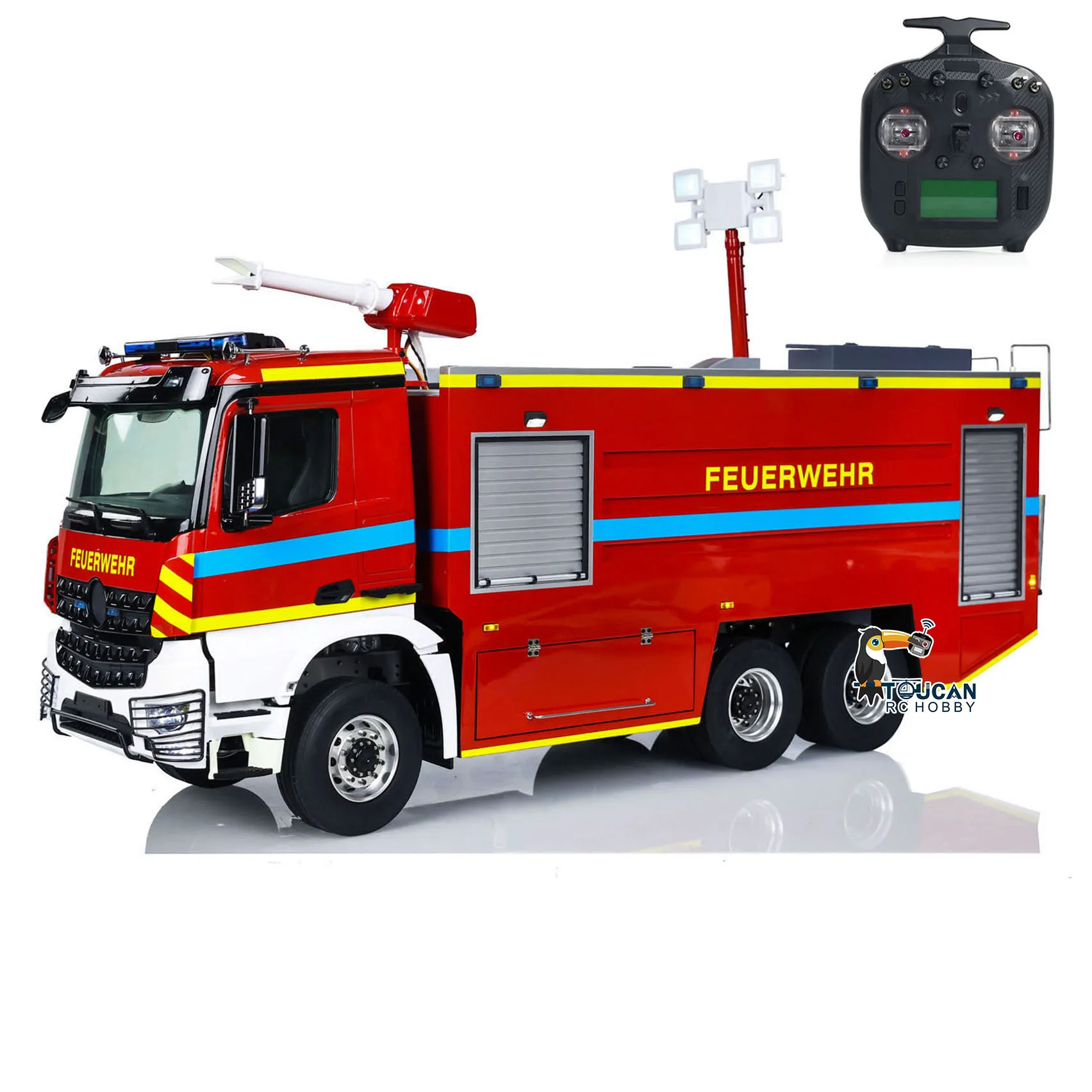 Gift 1/14 6x6 RC Fire Fighting Truck Metal Chassis Remote Control Painted Finished Fire Car Motor TOUCAN Model Toys for Boys
Gift 1/14 6x6 RC Fire Fighting Truck Metal Chassis Remote Control Painted Finished Fire Car Motor TOUCAN Model Toys for Boys