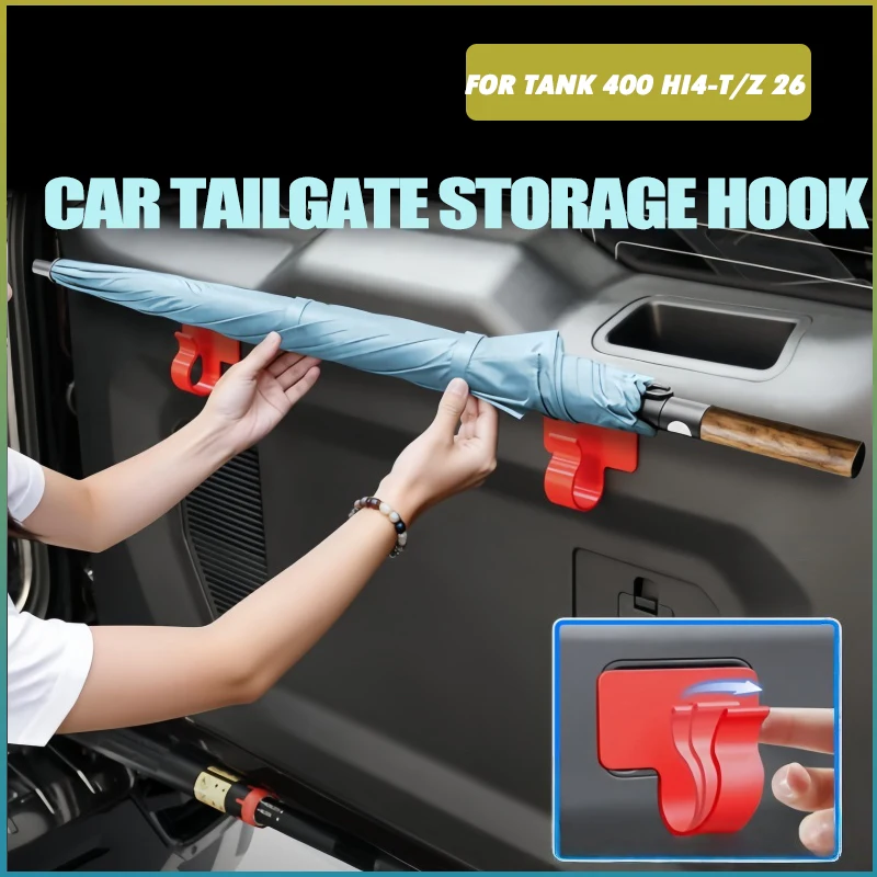 Car Tailgate Multifunctional Umbrella Hook Fit for GWM Tank 400 Hi4-T/Z Modified Car Tailgate Storage Hook Interior Accessories
Car Tailgate Multifunctional Umbrella Hook Fit for GWM Tank 400 Hi4-T/Z Modified Car Tailgate Storage Hook Interior Accessories