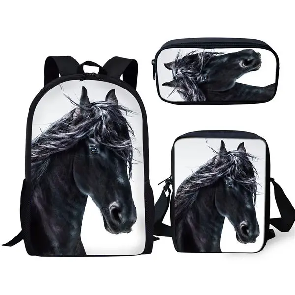 Creative Popular Friesian Horse 3D Print 3pcs/Set pupil School Bags Laptop Daypack Backpack Inclined shoulder bag Pencil Case
Creative Popular Friesian Horse 3D Print 3pcs/Set pupil School Bags Laptop Daypack Backpack Inclined shoulder bag Pencil Case
