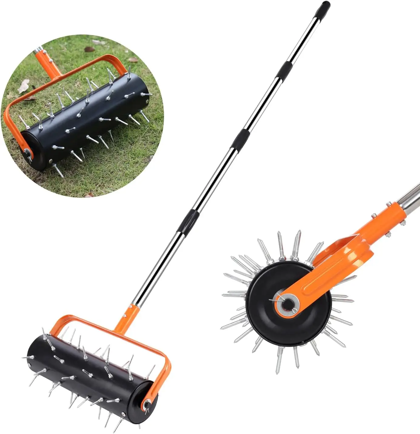 Rolling Lawn Aerator, 71 Inch Manual Aerator Lawn Tool Roller with 42 Spikes, Heavy Duty Soil Penetrator for Garden Yard
Rolling Lawn Aerator, 71 Inch Manual Aerator Lawn Tool Roller with 42 Spikes, Heavy Duty Soil Penetrator for Garden Yard