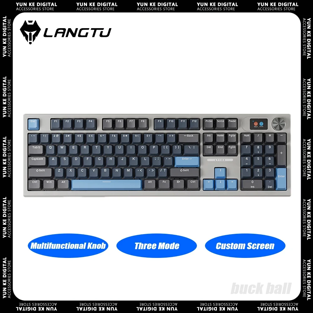 LANGTU LT104 Mechanical Keyboard Multifunctional Knob Three Mode Wireless Gaming Keyboard RGB Customized Pc Gamer Accessories
LANGTU LT104 Mechanical Keyboard Multifunctional Knob Three Mode Wireless Gaming Keyboard RGB Customized Pc Gamer Accessories