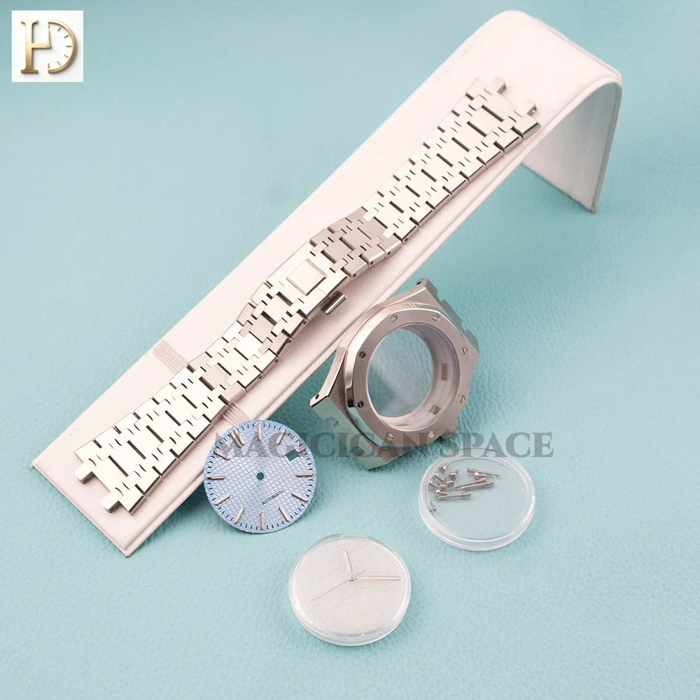 41mm Stainless Steel nh35 Watch Case Strap Green Luminous Hands Sapphire Glass for Royal Oak Case NH35 NH36 Movement 31.8mm Dial
41mm Stainless Steel nh35 Watch Case Strap Green Luminous Hands Sapphire Glass for Royal Oak Case NH35 NH36 Movement 31.8mm Dial