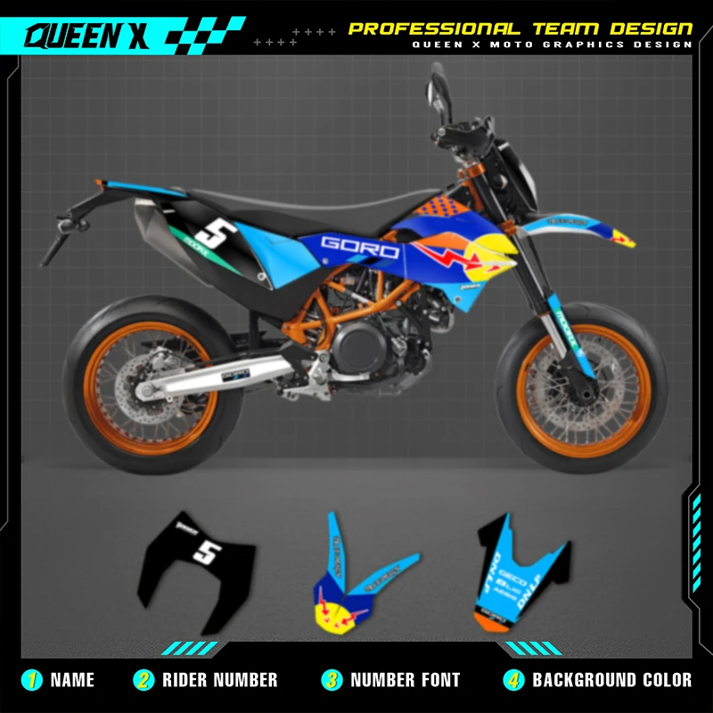Queen X MOTOR Full Set Motorcycle Graphics Decals Stickers Kit For KTM SMC-R 690 2012 2013 2014 2015 2016 2017 2018
Queen X MOTOR Full Set Motorcycle Graphics Decals Stickers Kit For KTM SMC-R 690 2012 2013 2014 2015 2016 2017 2018