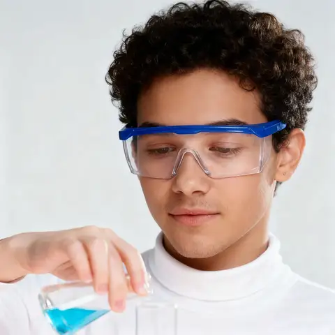 5pcs Chemical Goggles Wide Vision Safety Goggles Adjustable Temples Eye Shied Lab Laboratory Glasses Safe Protection Accessories